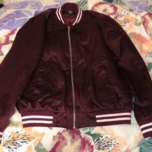 Forever 21 Burgundy Maroon Size S Bomber Jacket